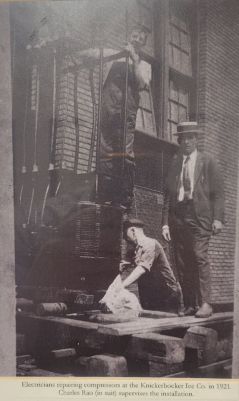 Electricians working on street repairs, 1921.