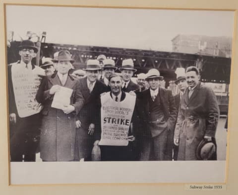Electrical workers strike for better conditions in 1935.