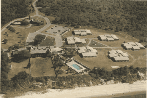 Aerial view of the Joint Industry Board of the Electrical Industry's historic campus.